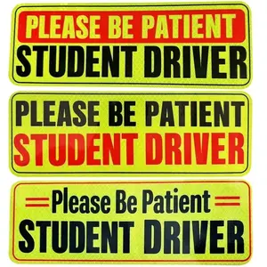 Student Driver Magnet for Car New Drivers Sticker Safety Warning Reflective Novice Driver Sticker Please Be Patient Student 1/3PCS Bumper Sticker Car Decals Automobile Decals