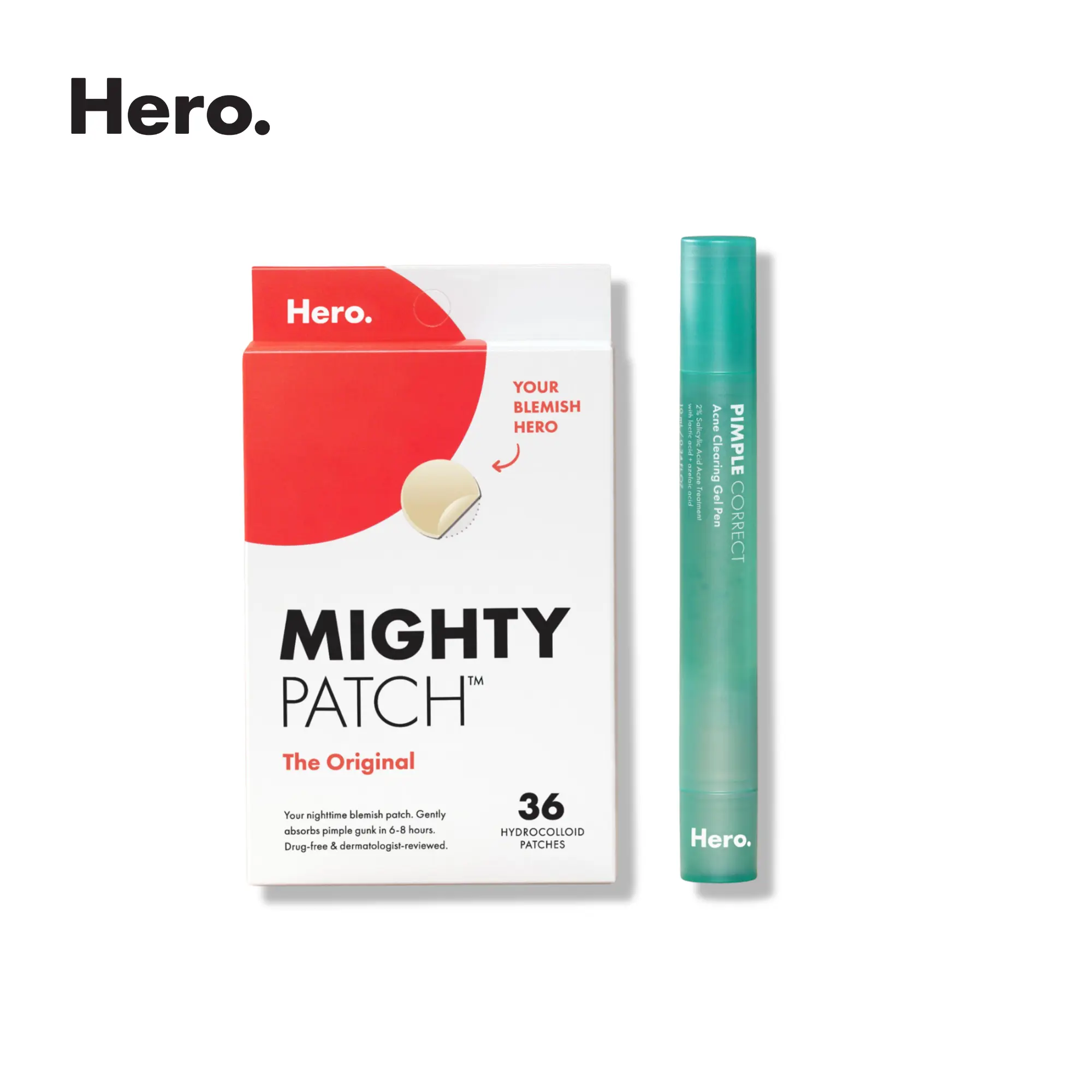 Hero Blemish Control Duo, Mighty Patch Original and Pimple Correct Hero Blemish Control Duo, Mighty Patch Original and Pimple Correct