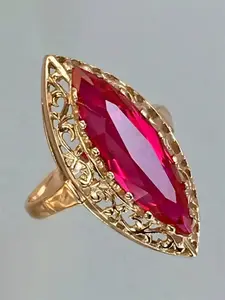 1 PC Gorgeous Cubic Zirconia Gemstone Ring For Women Artificial Zircon Ring For Valentine's Day Gift Wedding Anniversary Party Jewelry Cubic Zirconia Rings
