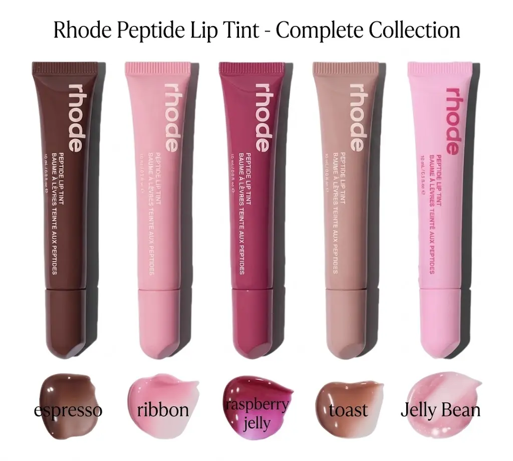 Shades Rhode Peptide Lip Tint 10ml, Hydrating Moisture Tinted Lip Balm, Long‑Lasting Natural Gloss Lip Color, Nourishing Daily Lip Makeup for Girls