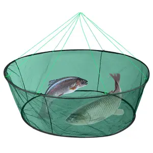 Portable Foldable Fish Net Net Folded Fish Mesh Baits Trap Cast Crab Shrimp Cage Fishing Gadgets Mesh Fish Tool