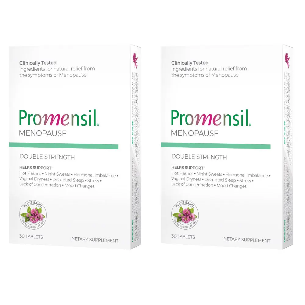 Promensil Menopause Double Strength 2-Pack Hormonal Balance Supplement for Hot Flash Mood Support & Gut Health Dietary Healthcare