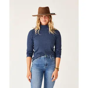 Denise Turtleneck: Navy Mini Breton