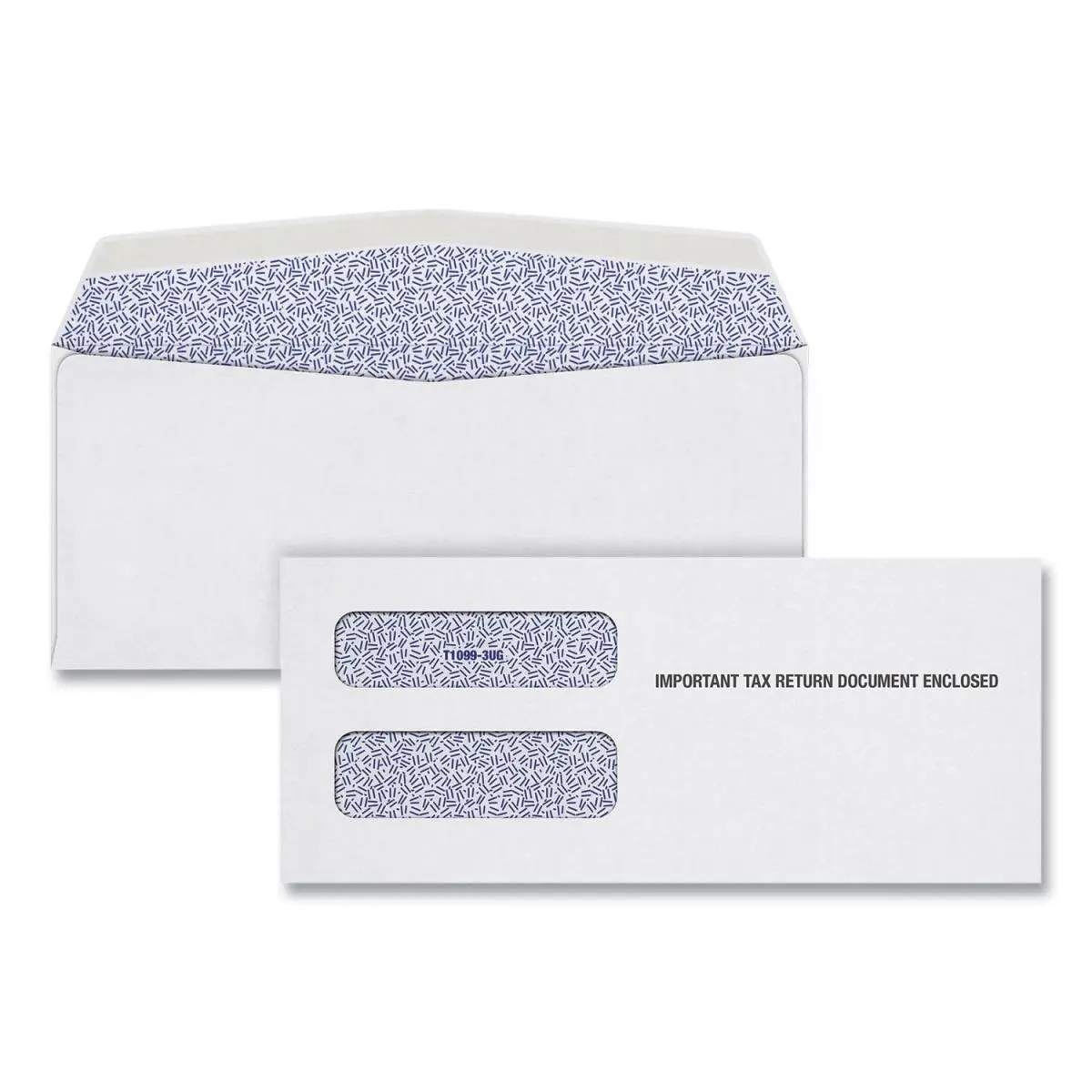 1099 Double Window Envelope for Tax Return, 3.75 x 8.75 Inches, Cost-Effective Pack of 500, Durable Seal Gummed Envelope (Office Stationery & Postal Supplies)
