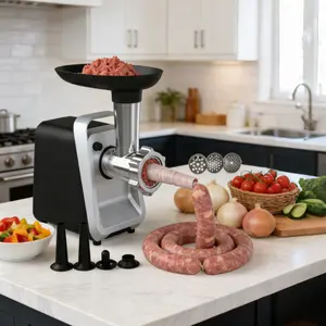Heavy Duty Electric meat grinder machine, 2-speed food chopper meat grinder Household Minced Meat Garlic Chili, Sausage Machine Frees up your hands, Powerful Automatic Electric Meat Grinder - ABS cast aluminum construction suitable for various festivals
