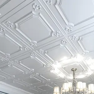 Drop Ceiling Tiles 24x24 in White (12-Pack, 48 Sq.ft), Wainscoting Panels Glue Up 2x2