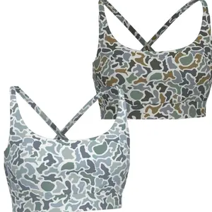 Women's Camouflage Sports Bra Fun Camouflage Print Yoga Fitness Bra