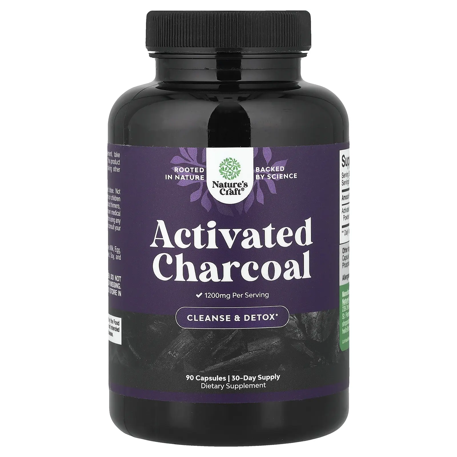 Nature's Craft Activated Charcoal, 90 Capsules (400 mg per Capsule)