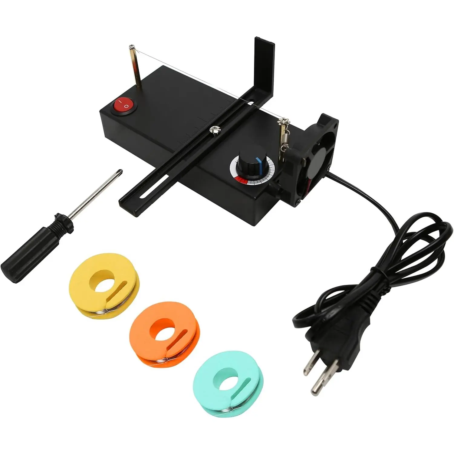 Electric Hot Ribbon Cutter and Sealer Machine with Screwdriver, Portable Compact Hard Plastic Cutting Supplies, Lightweight Easy Handling DIY Accessory for US Plug, Braided Belts, Ribbons, Nylon Bands, Heat Adjustment