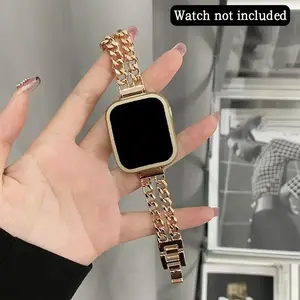 Fashionable Double-link Smart Watch Bands, Stainless Steel Watch Band for Women, Watch Band for Apple Watch Series 10/9/Ultra/SE/8/7/6/5/4/3/2/1, Smart Watch Straps, Smartwatch Strap, Accessories, Wearable