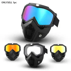 Vintage Harley Motorcycle Full Face Mask, Breathable Outdoor Riding Goggles, Adjustable Dustproof Off-road Motorcycle Goggles, Riding Gear