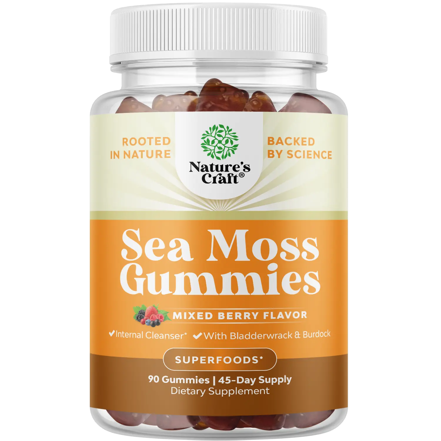 Nature's Craft Irish Sea Moss Gummies - Immune Support Supplement Detox Gummies Digestive Health Cleansing the Gut Healthcare