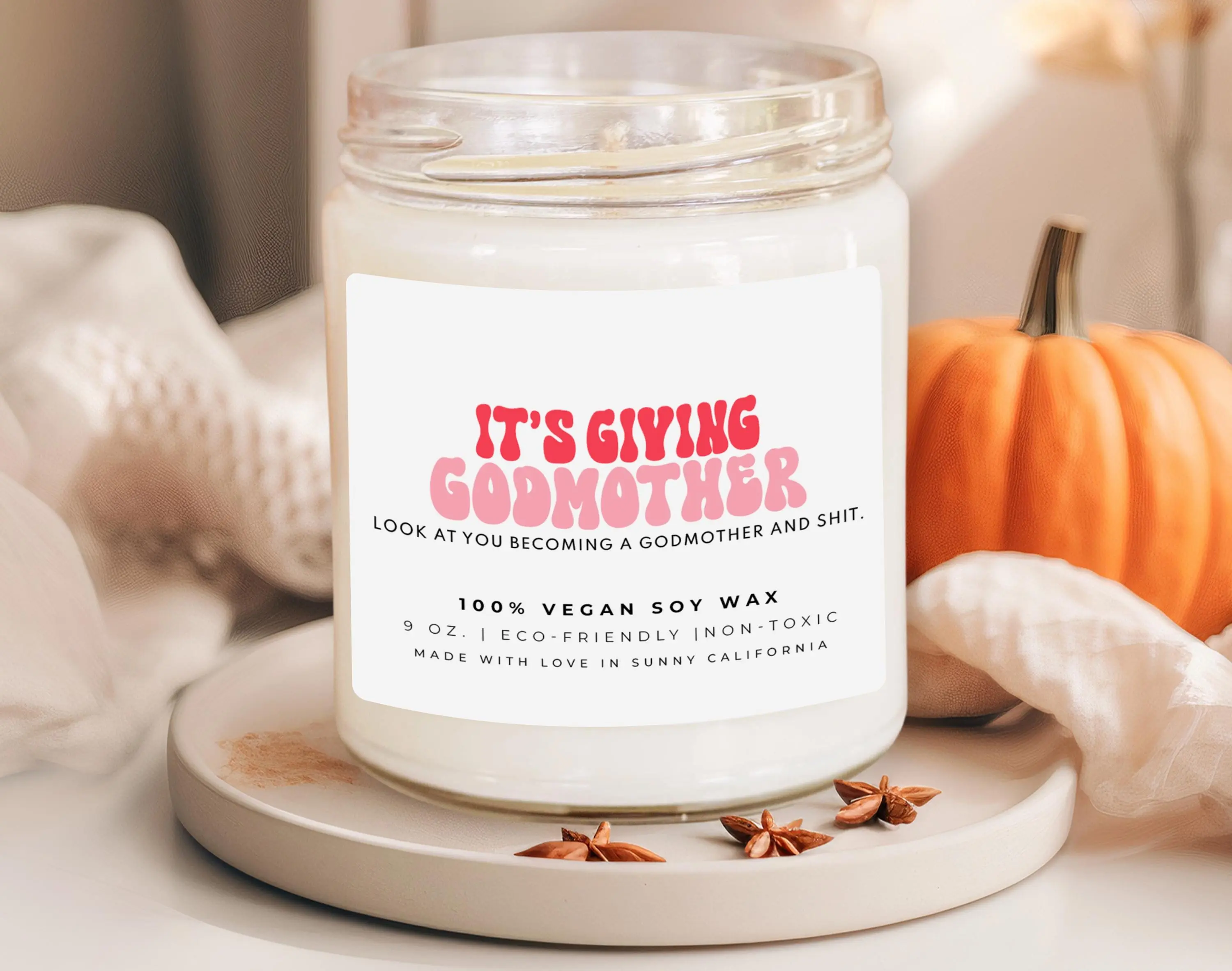 It's Giving Godmother Candle, Promoted To Godmother Scented Candle, Will You Be My Godmother Gift, Gomother Proposal Gift