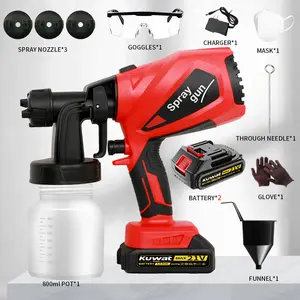 Kuwat High-pressure Spray Painting Machine Electric Vacuum HVLP Spray Gun 3 Modes 800ml Tank Easy Clean for Home Decor Furniture Cabinets Fences Walls Doors Garden