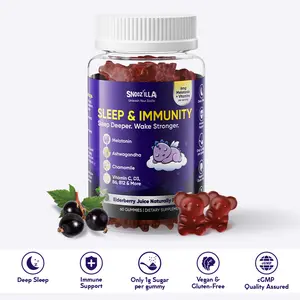 2-in-1 Immunity + Sleep Gummies - Ashwagandha, Vitamin D3, Elderberry Flavor - 3mg Melatonin per Gummy, 30 Servings - Natural Sleep Aid & Immune Support - Vegan, Gluten-Free supplements