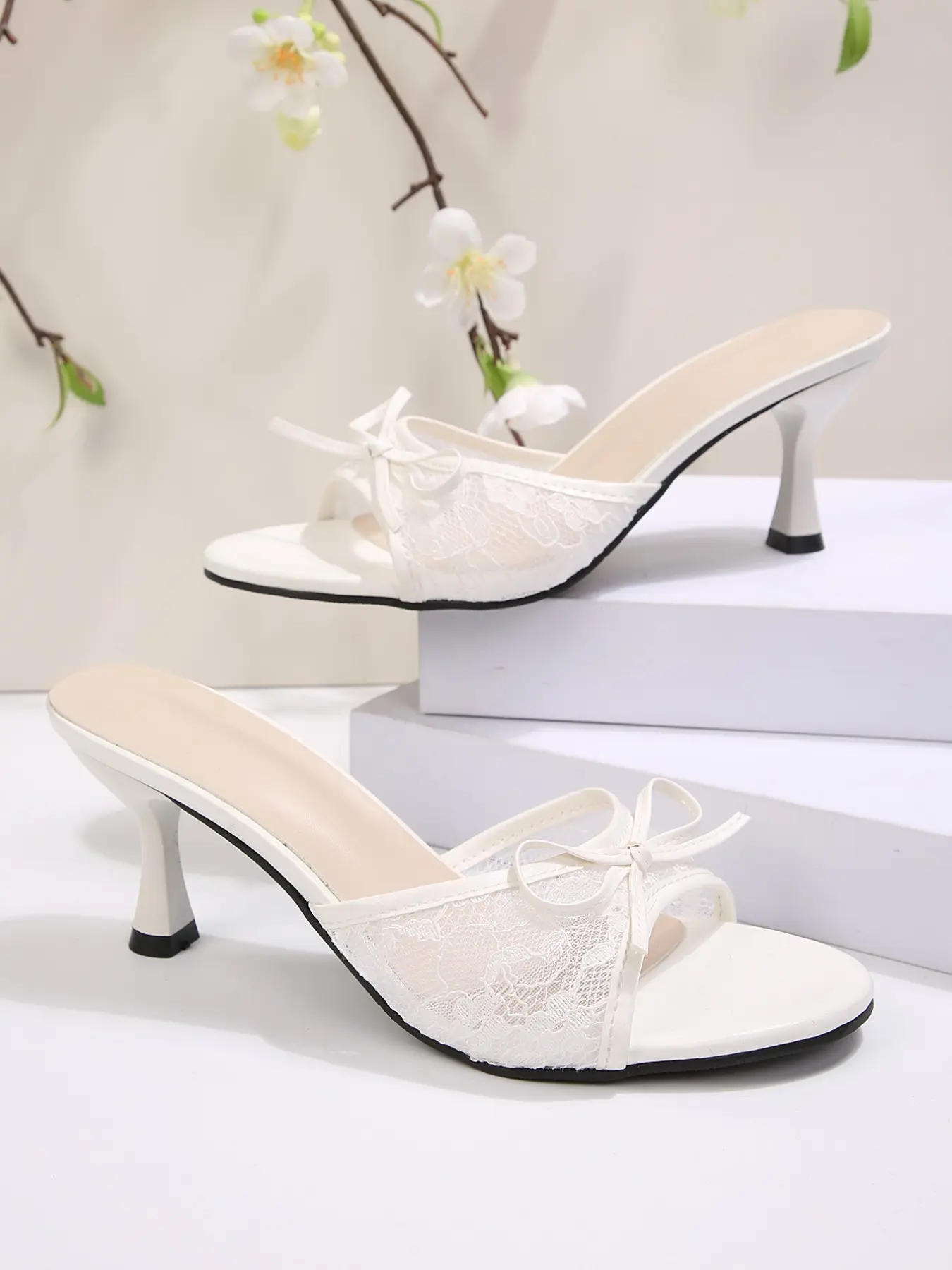 Elegant Bow Design High Heel Sandals, Bow Decor Sandals, bowknot heels, elegant heeled sandals, Minimalist Style Square Toe, Comfortable Medium Width, Perfect for Casual Occasions, Women, Fashionable Sandals, Footwear