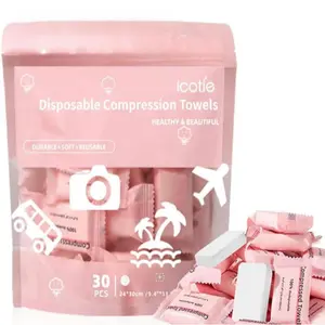 Disposable Compression Towels, Portable Face Wipes Pack of 30, Facial Towels, Travel Camping Hiking Essential, Must-Have Travel Accessories, Travel Essentials