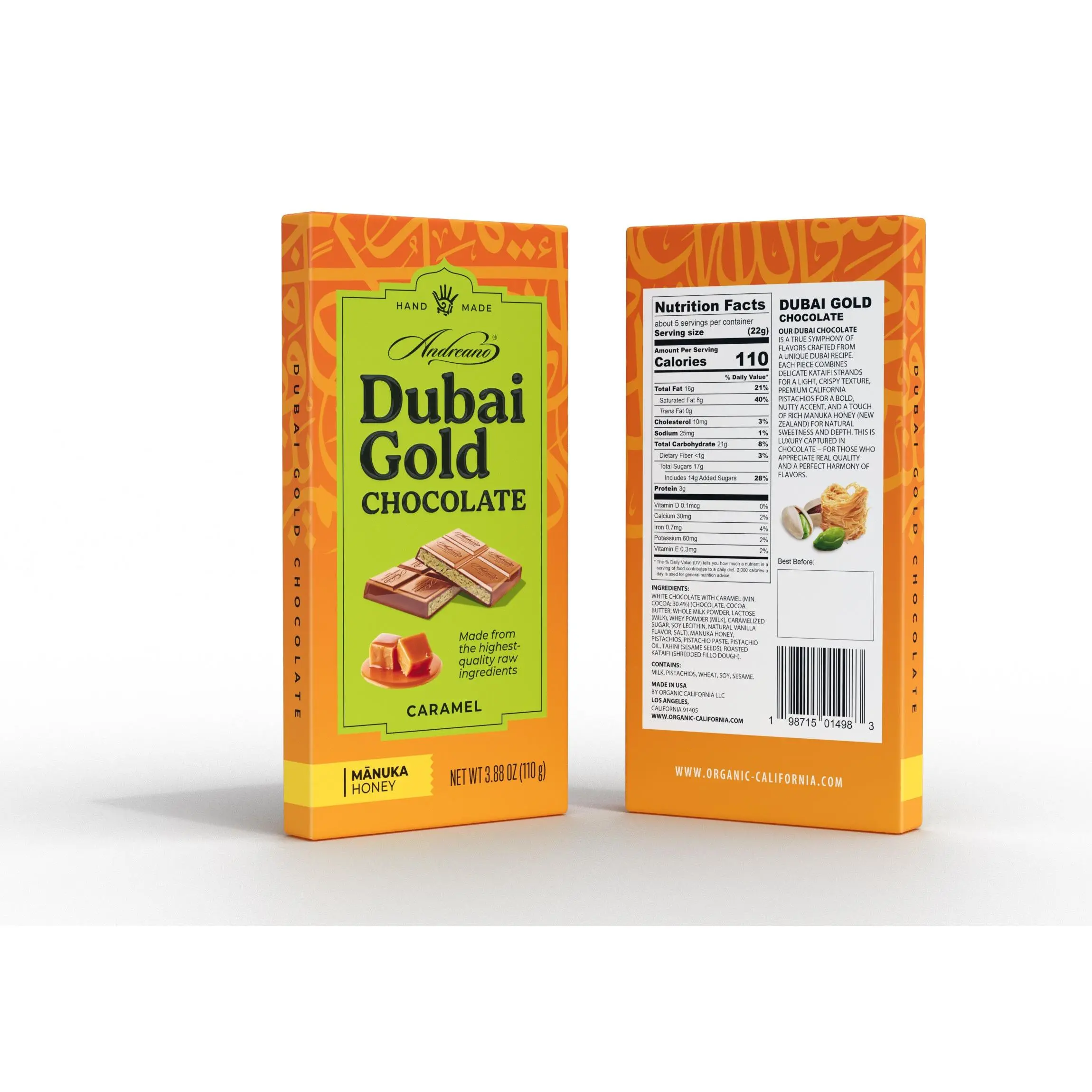 Dubai Gold Caramel Chocolate Bar 110g