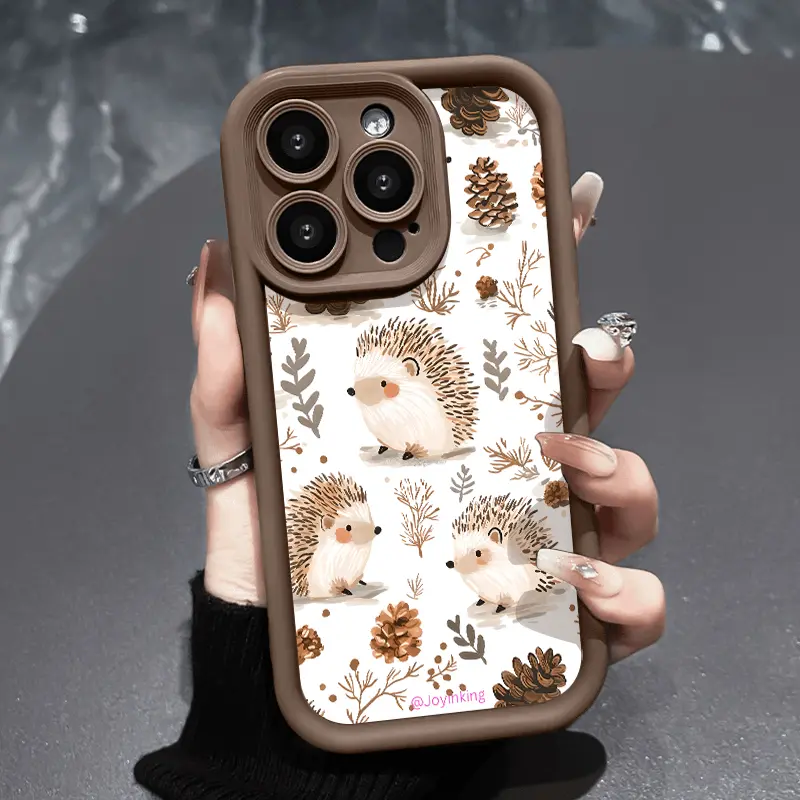 Cute Cartoon Hedgehog Pattern TPU Phone Case - Shockproof, Drop-Protective, Rugged Casing for iPhone 16,15,14 Pro Max,13,12,11,XR,XS Plus - Durable Mobile Phone Accessories, Protector, Cute Accessories