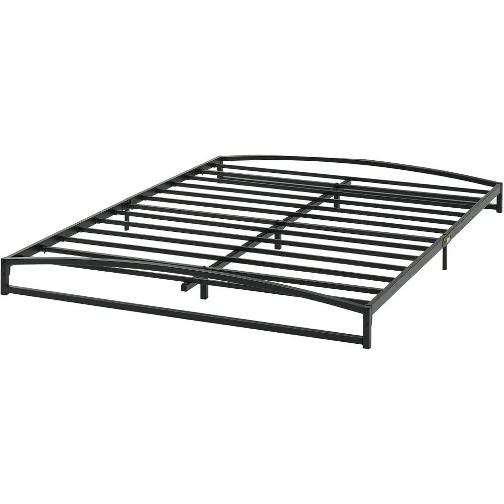 Queen Size Low Profile Framed 6-Inch Heavy Duty Bed Frame - 100% Thick Steel & Cast Iron, 1000lbs High Weight Capacity, Curved Silent Sponge Pads, Non-Slip Mattress Foundation, No Box Spring Needed, Easy Setup, 62"x81.9"x6", for Modern Bedrooms, Modern Be