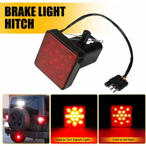 Red 15 LED Hitch Brake Trailer Stop Tail Light Daytime Running Lamp Lens Smoke LED 2 Modes Brake Light