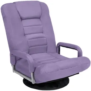 Best Choice Products 360-Degree Swivel Gaming Floor Chair w/ Armrest Handles, Foldable Adjustable Back