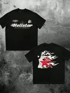 Men's Dark Flame Graphic Oversized Casual Tee