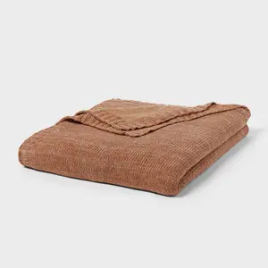 Full/Queen Knit Blanket Brown - Threshold