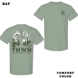 YHWH Every Breath Speaks His Name Christian T-Shirt Comfort Colors Lungs Forest Graphic Tee Faith Based Shirt Aesthetic Jesus Sunday Church Outfit Religious Gift For Women