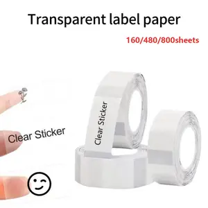 800/480/160sheets transparent thermal printer stickers Self Adhesive Labels 14 * 40mm gift replacement set, tear resistant, waterproof, oil resistant, and scratch resistant, used for kitchen, school, storage, documents, addresses, offices, switch labels,