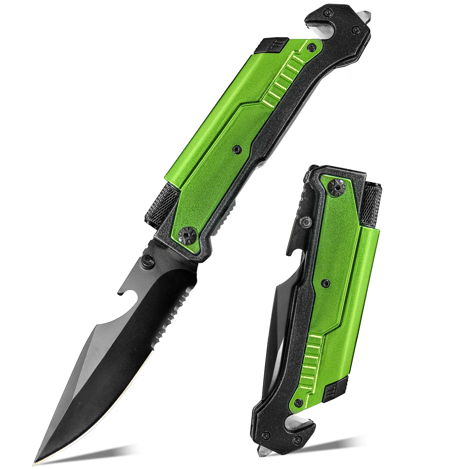 Multifunction Sharp-Blade Kitchen Meat-Cutting Knife with Escape Window-Breaking Cone - Battery-Free Survival Gear, Campfire-BBQ Party Accessory, Home Kitchen Tool, Ideal Gift Option