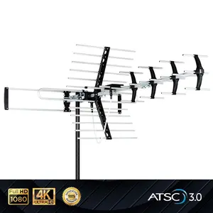 Five Star Outdoor HDTV Antenna Long Range, Attic or Roof Mount TV Antenna, Long Range Digital OTA Antenna for 4K 1080P VHF UHF with Mounting Pole