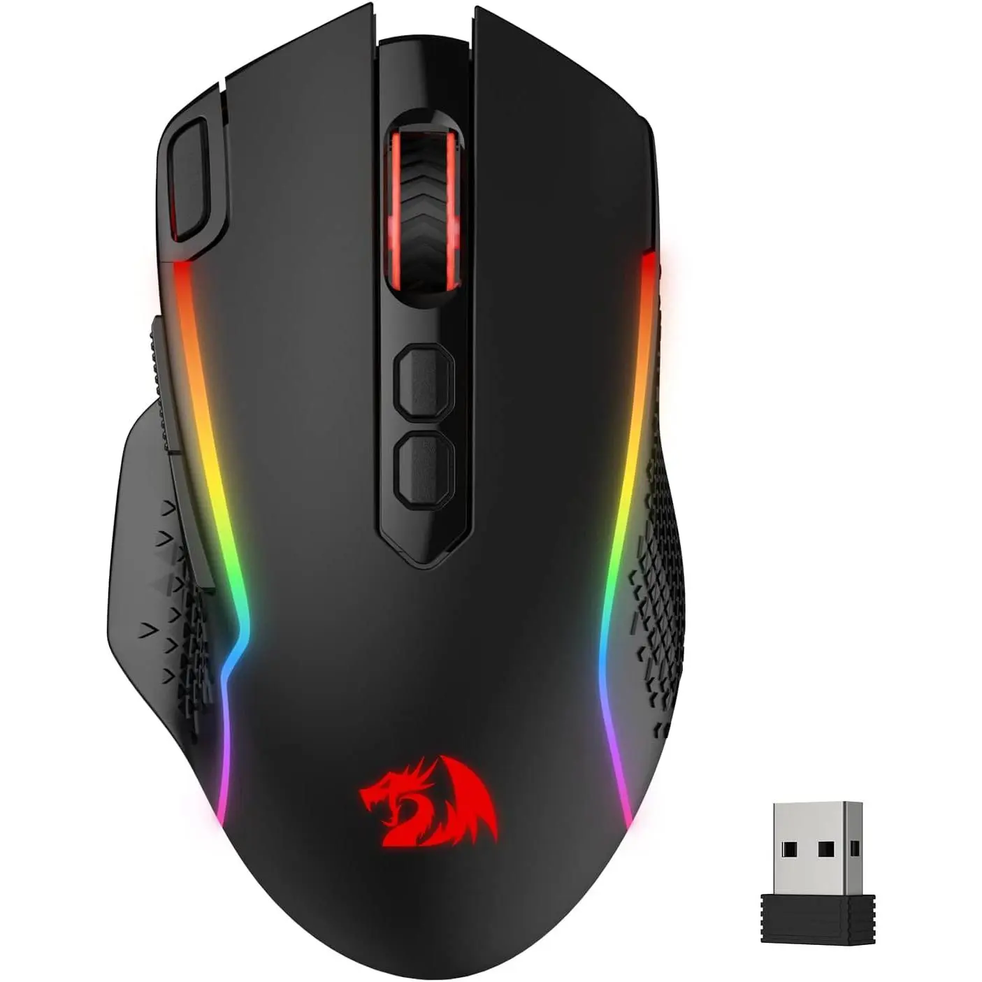 M810 Pro Gaming Mouse - Wired USB with USB Receiver, 10000 DPI, Rapid Fire Key, 8 Macro Buttons, 45-Hour Long-Lasting Core Power, RGB Lighting Backlit, Customizable Display Keys for PC/Laptop Work
