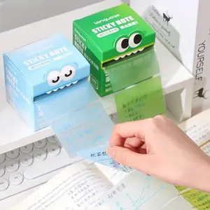 105 Sheets/box Transparent Sticky Notes, Pull-Out Design, Pearl Finish, School Stationery, Office Supplies, Ideal for Note-Taking & Organizing