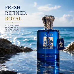 Blue Royal Eau De Parfum, Fresh Aquatic & Woody Men's Fragrance, Arabian Perfume with Citrus, Amber & Musk Notes - 100ml, Arab Perfume Men's Fragrance