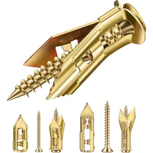 70 count Self Drilling Drywall Anchors with Screws Kit, 2 Sizes Heavy Duty Metal Expansion Anchors for Drywall- 1.18in & 1.57in, No Pre-Drill No Holes, for Picture Frames, Mirror, Shelves