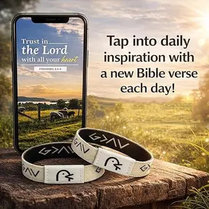 [DealsForYouDays]SummerWins Daily Bible Verse Bracelets, Jesus Christian Bracelet with NFC Scan, Bible Verses Wearable Bracelet, Elastic Christian Bracelet for Women Men Teens Gifts