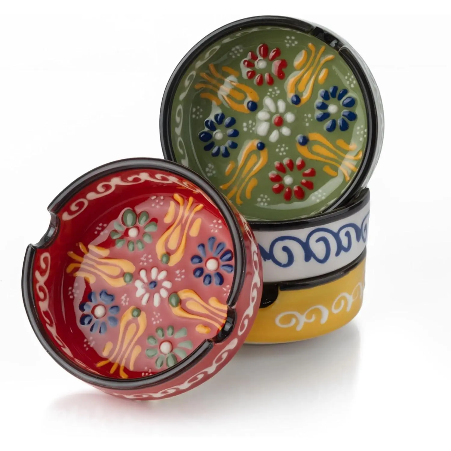 Ceramic Ashtray, Hand-Painted Smokeless Asthray Indoor, Handmade Cigar Ashtray Set of 4, Multicolor Smokeless Ashtray, Decorative Outdoor Ashtray (Daisy) Gift Ornaments mannequin head