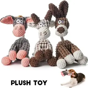 1pics Durable Donkey-Shaped Plush Dog Toy, Interactive Chew-Resistant Squeak Toy for Small Medium Dogs, Perfect Gift for Pet Owners
