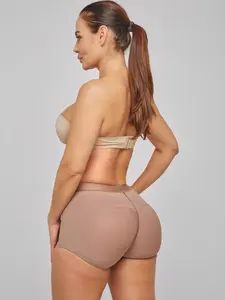 LIANA FASHION Women's Basic Compression Boyshorts Shapewear Panty - Powernet Nylon Underwear for Glute Enhancement