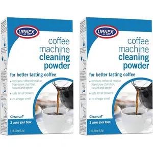 Coffee Maker and Espresso Machine Cleaner Cleancaf Powder - 2 Pack (6 Packets) - Safe on Delonghi Ninja Hamilton Beach Mr Coffee Braun and More