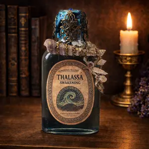 Thalassa Awakening Potion – Color Changing Ocean Decor Bottle – Black to Teal Greek Mythology Inspired Gift