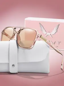 Fashionable Large Frame Women's Glasses, Gradient Lenses, Includes Case + Gift Packaging, Trendy Accessory for Festivals & Beaches, Lightweight Durable Sunglasses