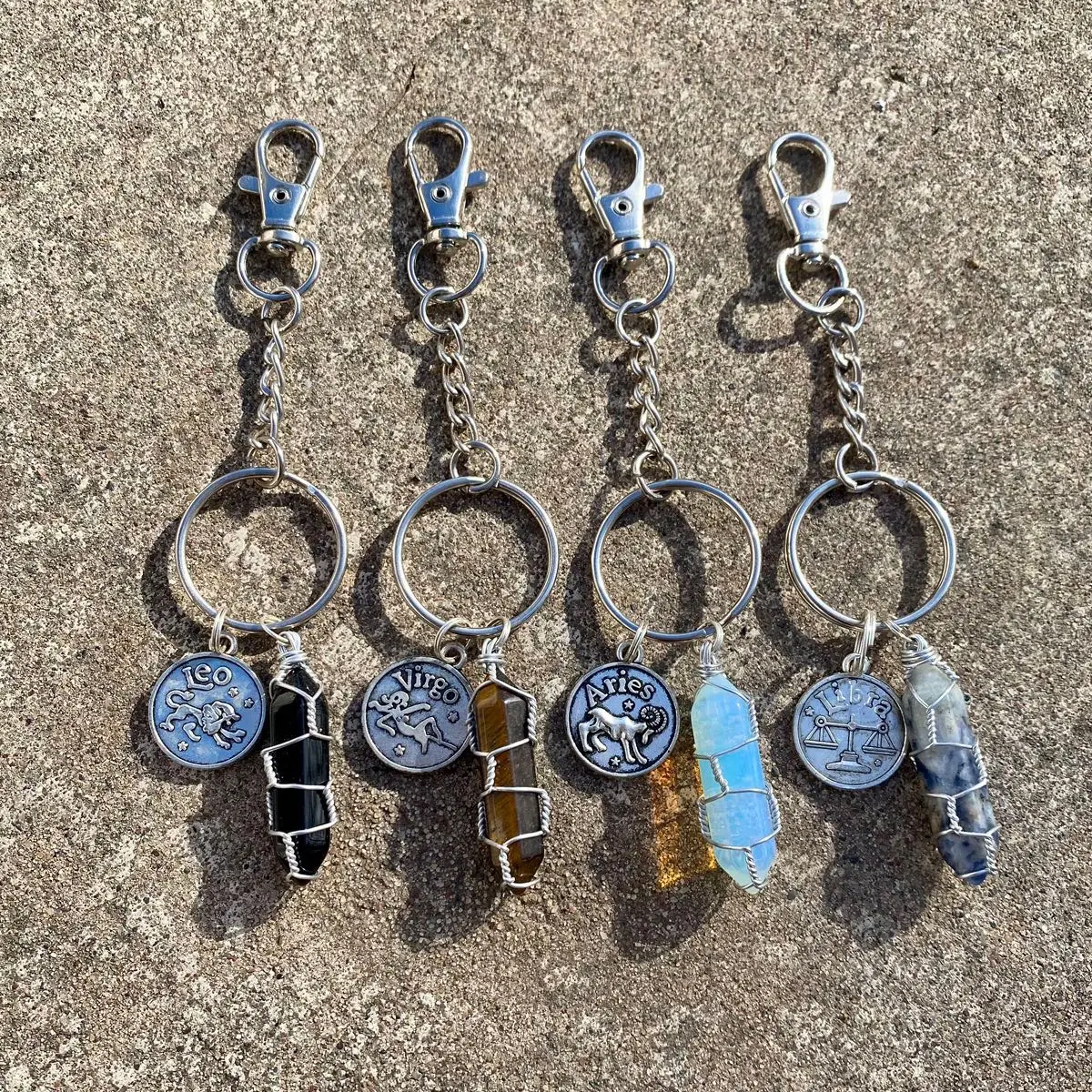 Crystal Zodiac Keychains| Choose your sign and crystal