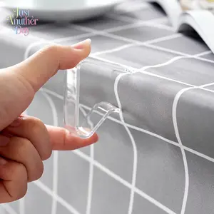 24Pcs Transparent Tablecloth Clips Clear Table Cover Holders Outdoor Picnic Table Clamp Anti Slip Anti Wrinkle Table Edge Fixed Clips Home Kitchen Dining Table Accessories