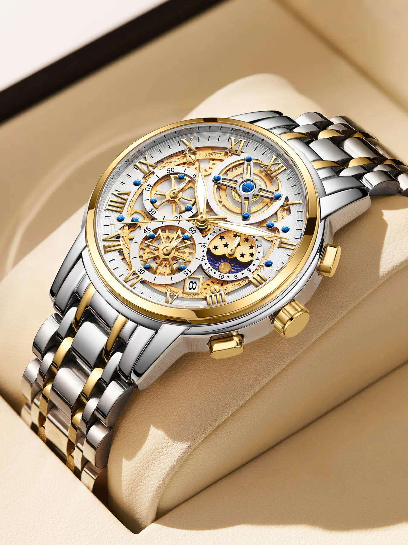 Lige Men's Business Watch with Multiple Dials, Waterproof, and Night Glow chronograph analog  watch luxury  watches Men's Stainless trendy exquisite