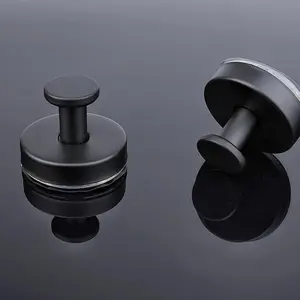 2/4 Pack Suction Cup Hooks for Shower,  Removable Hooks for Bathroom Walls & Glass Door – Robes, Loofahs, Towel Hook for Hanging, Black