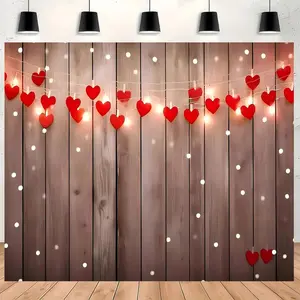 Wooden Board Heart Shaped Wedding Decoration Banner, 1 Count Romantic Heart Shaped Hanging Banner, Indoor & Outdoor Decoration Supplies for Wedding & Anniversary, Ornaments, Wall Hanging Backdrop