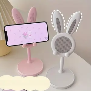 Cute Rabbit Design Phone Holder, Universal Smartphone Holder, Adjustable-Height Phone Stand, Desktop Cellphone Holder Stand for Home Office, Phone Accessories, Mobile Mount