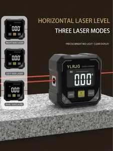 YLRJG High-Precision Magnetic Inclinometer, Digital Angle Finder with 3-Mode Laser Alignment for Plumbing and Woodworking